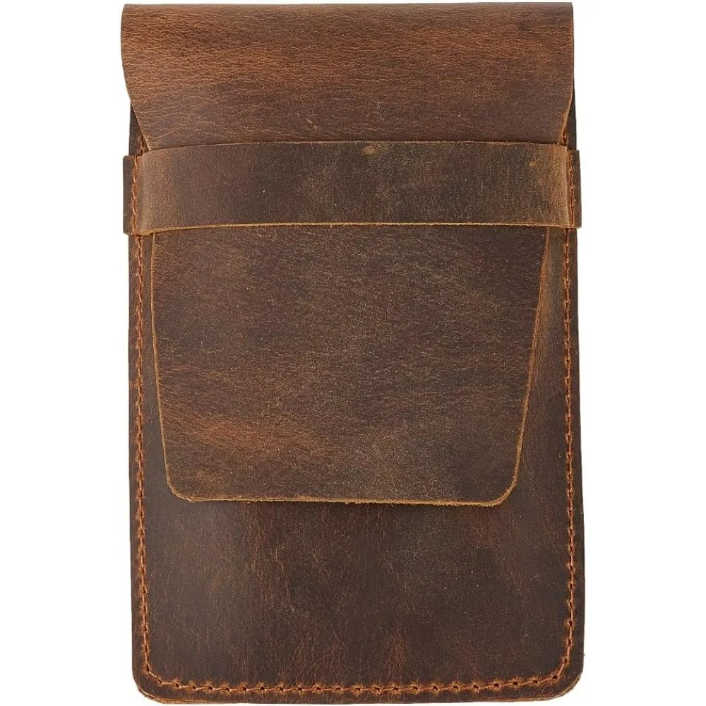 5.1x3.3x1.1 Inch 3 Fingers Genuine Leather Cigar Case Travel Cigar Case Leather Portable Cigar Humidor Case Coconut Brown