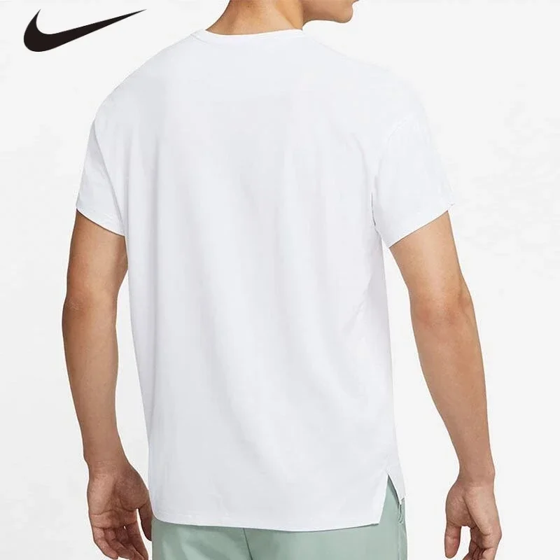 fitteeNike Men's Summer Knit Crew Neck Short Sleeve T-Shirt, DIR-FIT Breathable Sports Casual Tee CZ1182-100