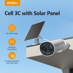 IMOU Cell 3C with Solar Panel Outdoor Wi-Fi Battery Security Camera IP66 PIR+Human Detection For Continuous Charging