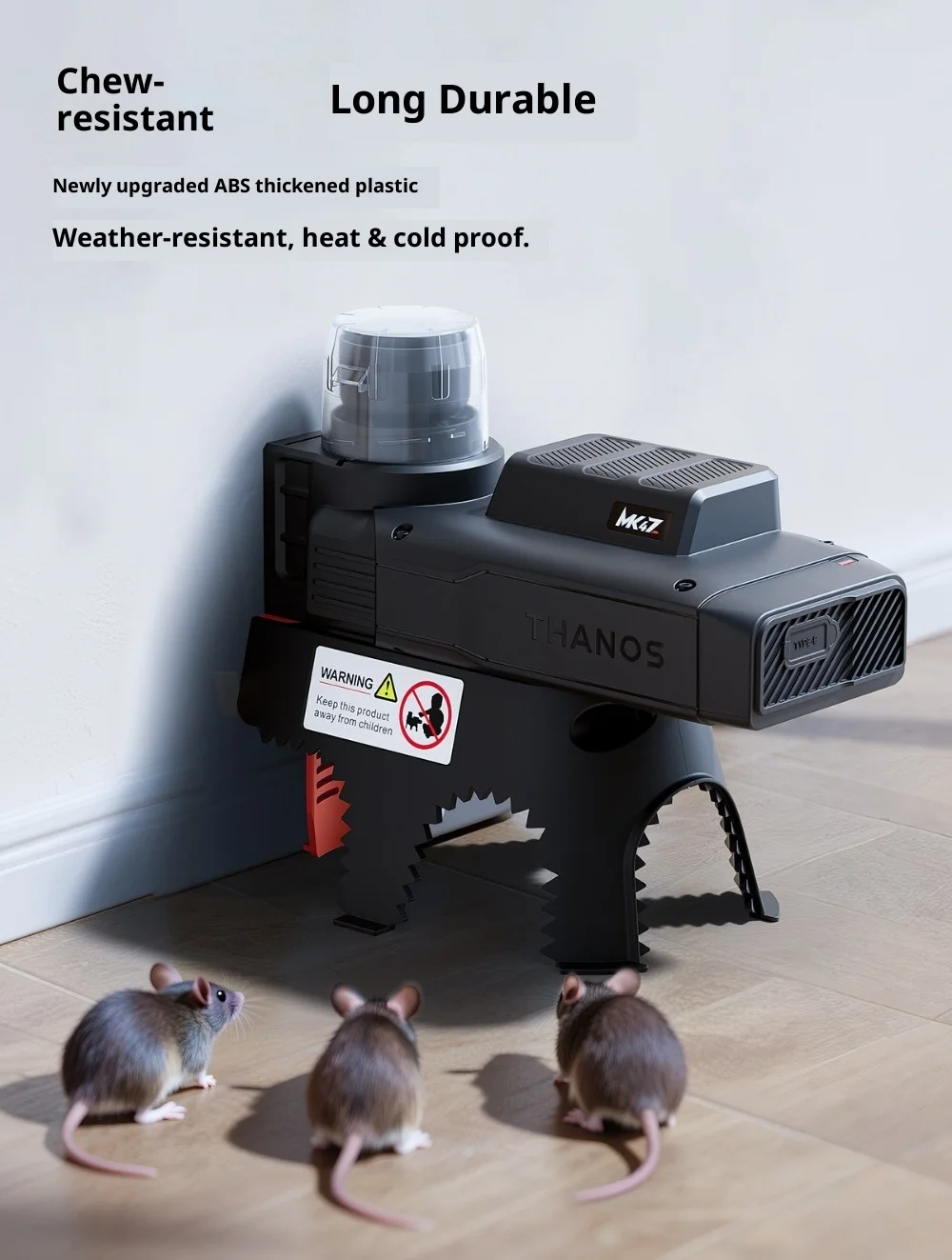 Elektrische Kohlenstoffdioxidfreie Nagerfalle, Automatische Humane Nicht-Toxische Ratten- und Mäusefalle, Ratten- und Mäusefallen-Set – Detail 12