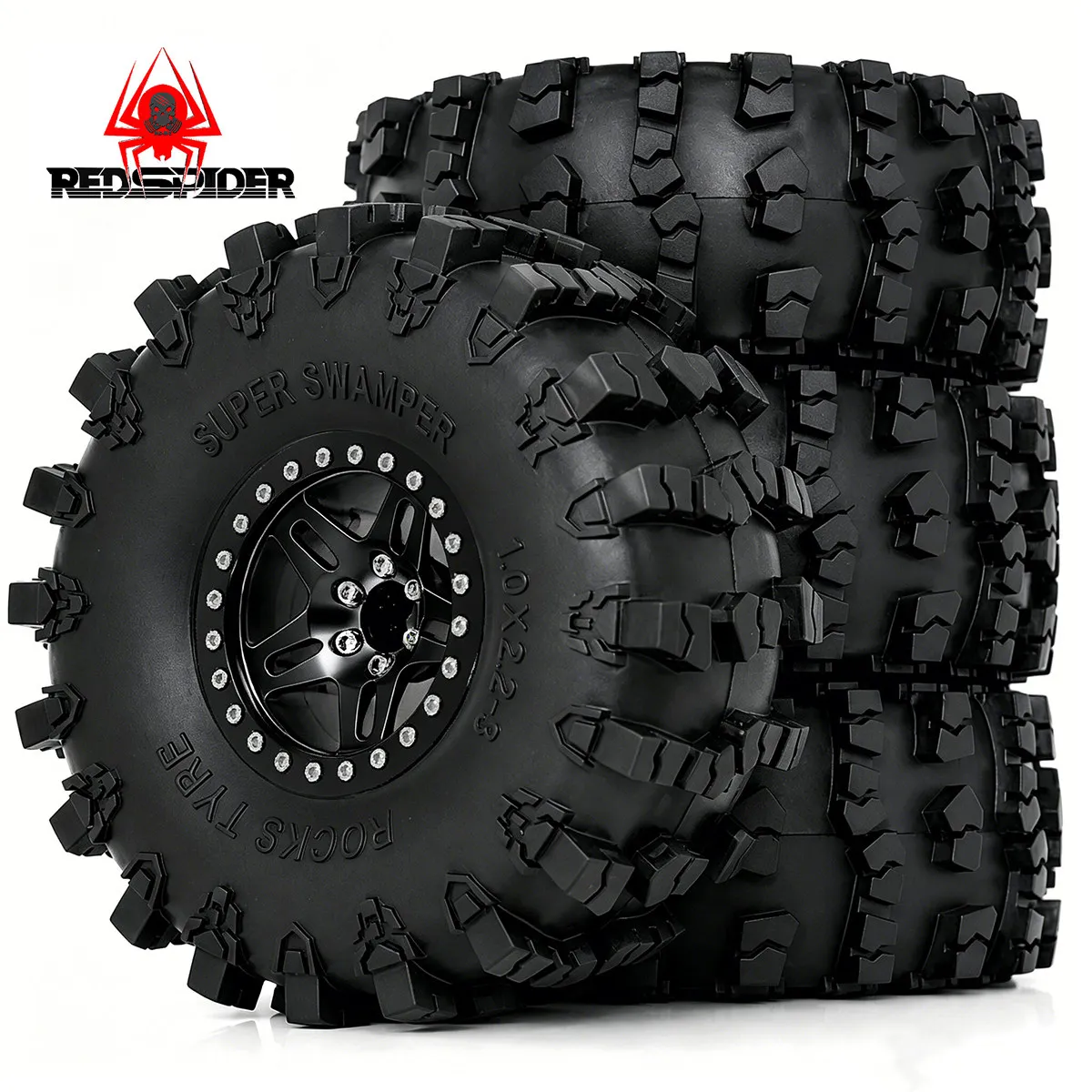 4pcs 150mm Tires Tyre Wheel with 12mm Hex for 1/8 AXIAL Poisonous Lizard CROSSRC 1/7 Great Tiger Shark Rc Climbing Car Parts