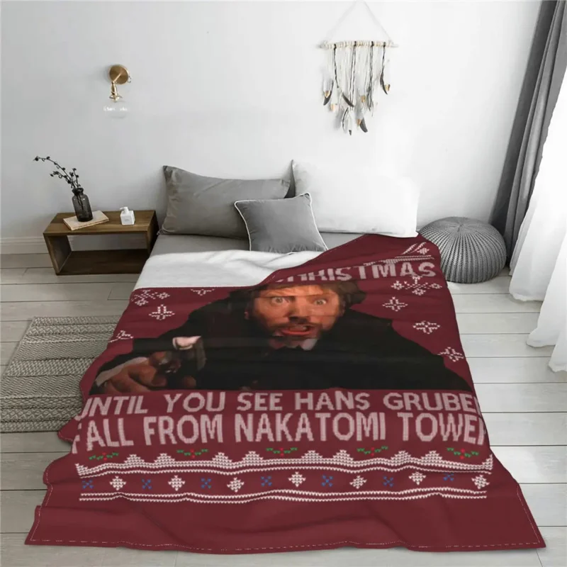 Its Not Christmas Until Hans Gruber Falls From Nakatomi Tower Blanket Flannel Die Hard Warm Throw Blankets for Bedding Throws