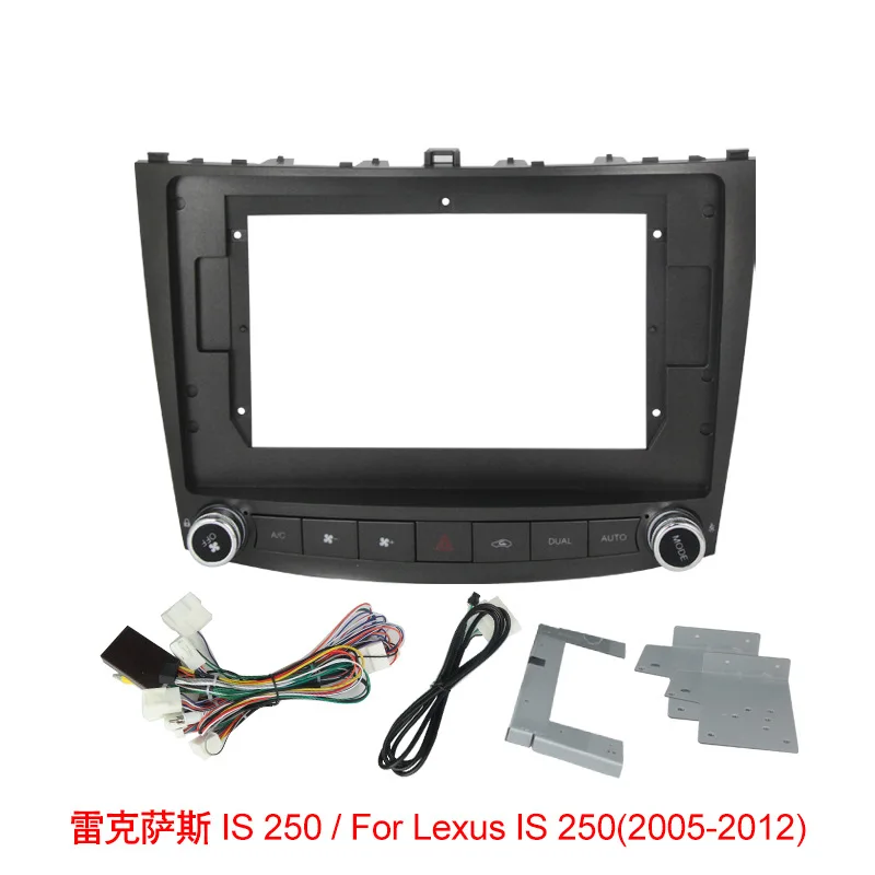 10inch front plastic frame housing for lexus is250 2003-2012 car radio front plastic frame with full set cables plugs canbus box