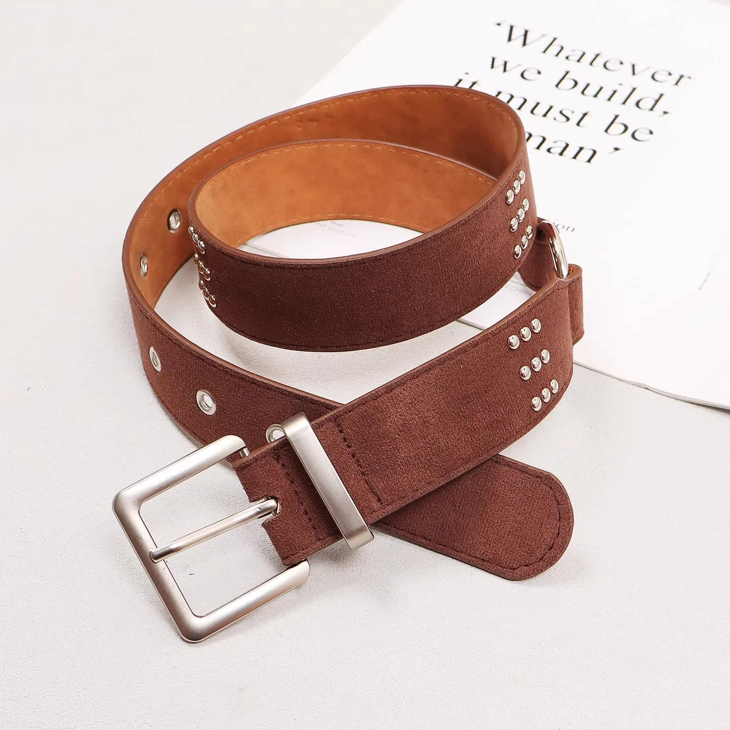 المرأة خمر الجلد المدبوغ برشام بولي Leather الجلود فستان Cummerbunds الكورسيهات حزام أحزمة الديكور واسعة حزام R3039