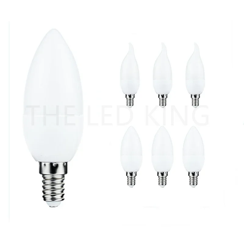 6PCS LED C37 7W E14 E27 220V 3000K 4000K 6000K Lampada Candle Bulb Living Room Home LED Bombilla for Home Decoration