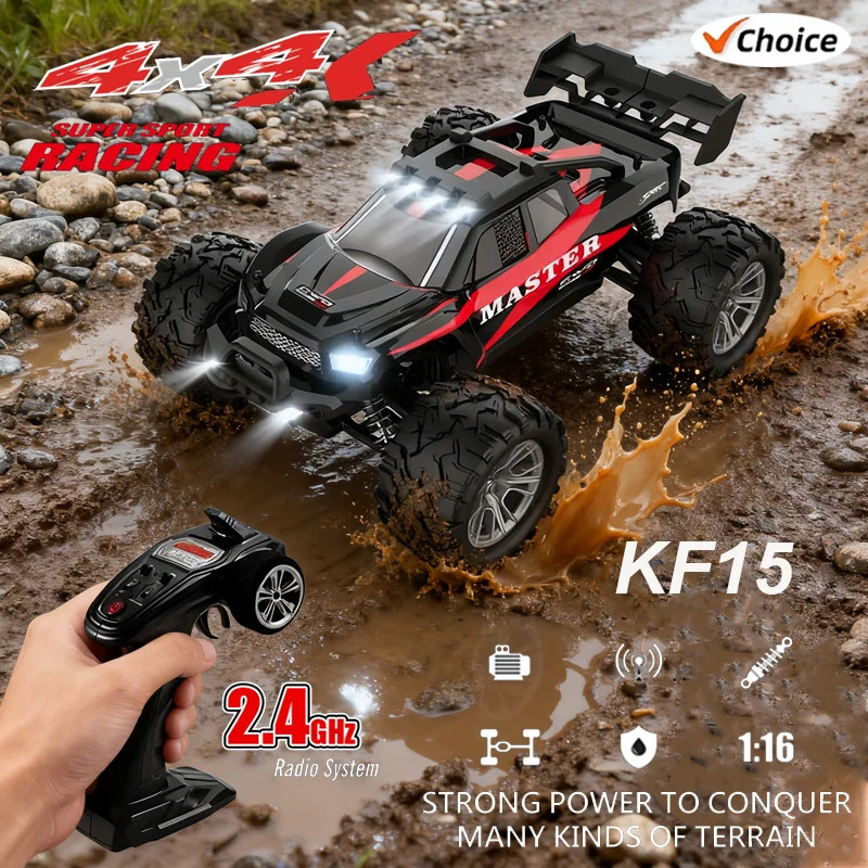 

Новый KF15 RC Rock Crawler 4WD Высокоскоростной электрический 1:16 Внедорожный бесщеточный грузовик Дети Мальчики Подарок Радиоуправляемый автомобиль Игрушки для приключений на открытом воздухе