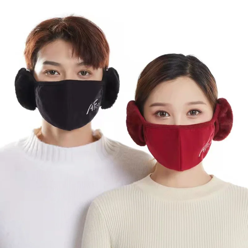 Fashion 2 in 1 Mask Earmuffs Winter Warm Mask Earmuffs Women Men Sports Solid Color Winter Earmuff