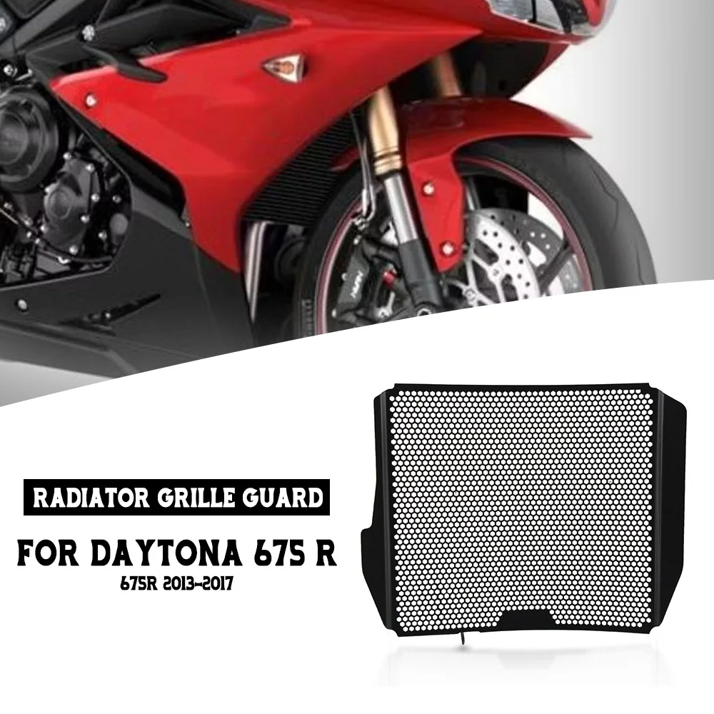

Motorcycle Accessories Radiator Tank Grille Oil Cooler Guard Protection Cover FOR Daytona 675 R 675R 2013 2014 2015 2016 2017