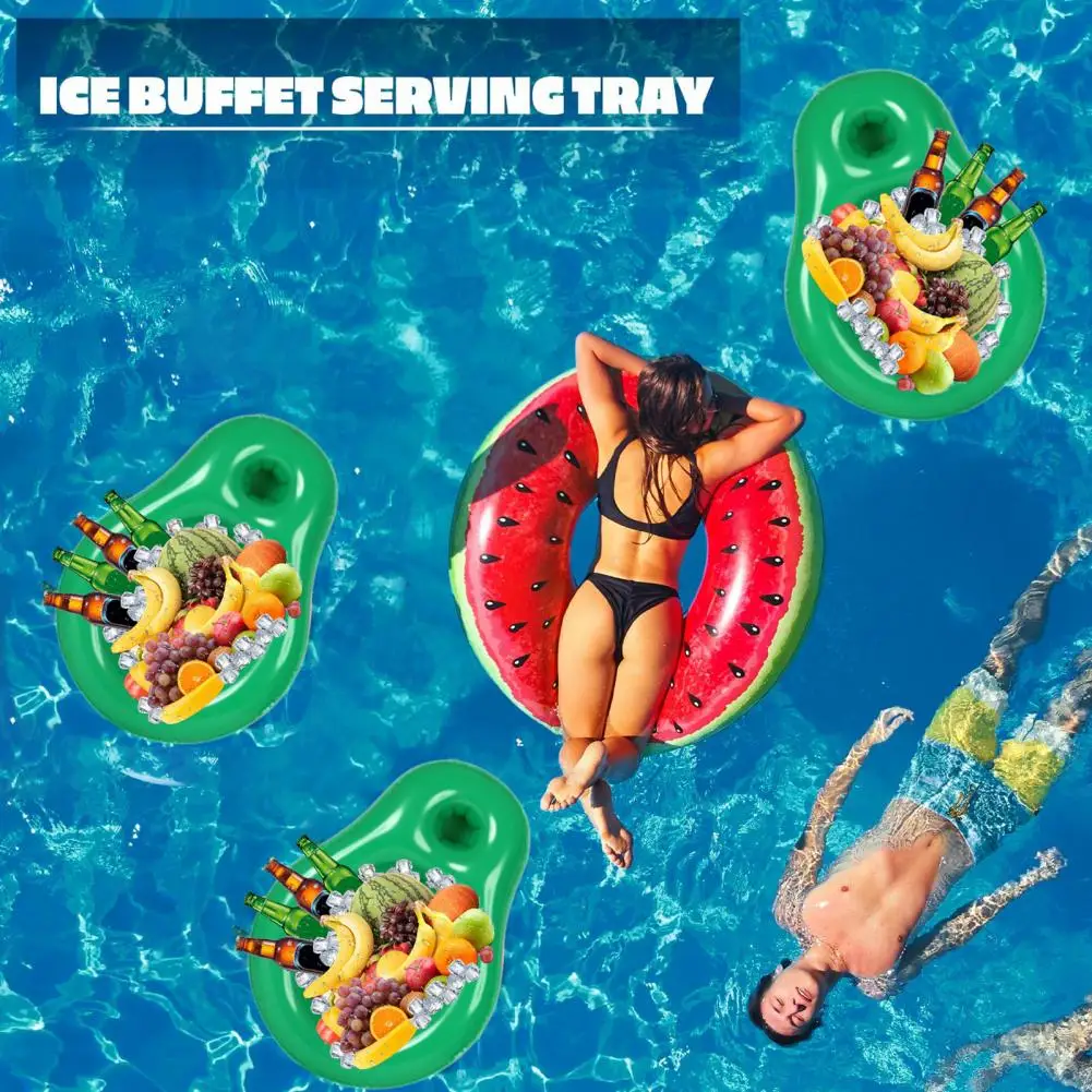 Inflatable Pool Drink Tray Floating Beverage Holder Serving Tray Ice Drink Holder For Summer Swimming Pool Beach Party Decor