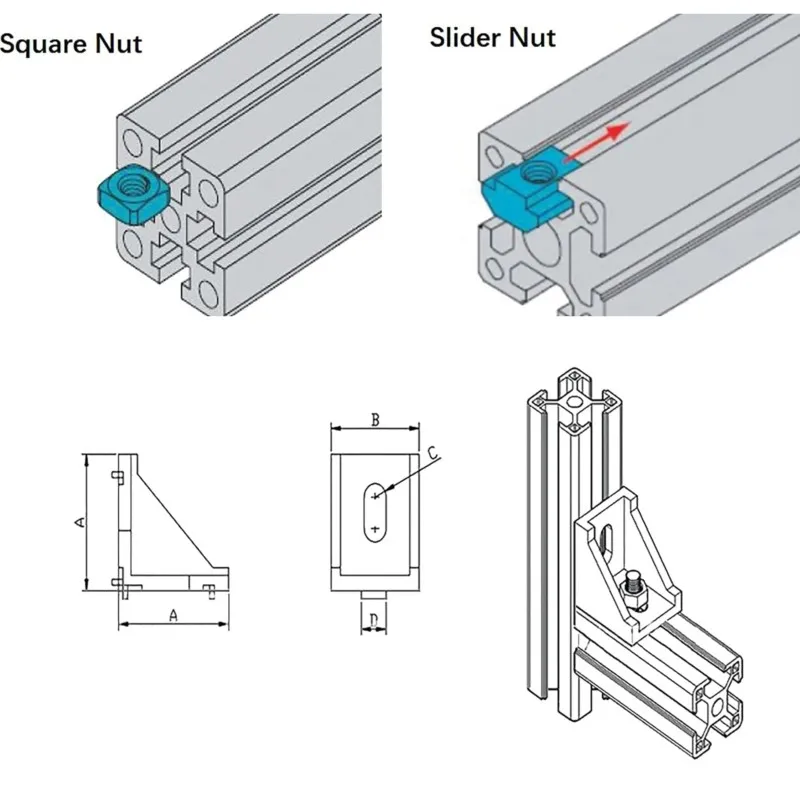 1 pz profili in alluminio 1515 1520 1540 1570 15100 15120 15180 cornici per stampante anodizzante standard UE profilo di estrusione di alluminio