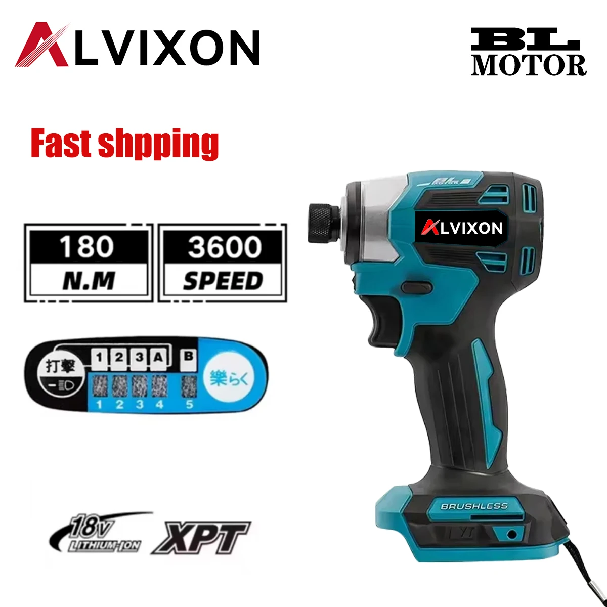 ALVIXON 1000W Brushless Electric Screwdriver Cordless Impact Drill 1/4 Square Drive DIY Power Tool For Makita Battery Pin