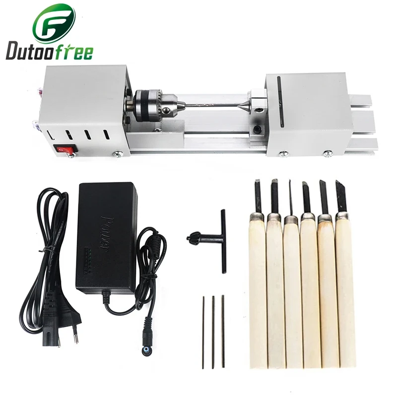 1 Set Mini Lathe Machine Tools DIY Woodworking Buddha Pearl Grinding Polishing With Wood Drill Rotary Tool Accessories 12-24V