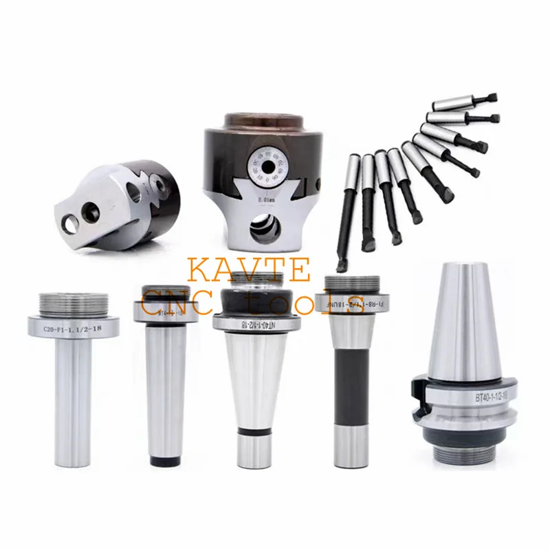 a set MT2 MT3 MT4 C20 C25 BT30 BT40 NT30 NT40 R8 M10 M12 M16 + F1 2 inch 50 Boring head 12mm Boring Bar For Milling Machine Tool