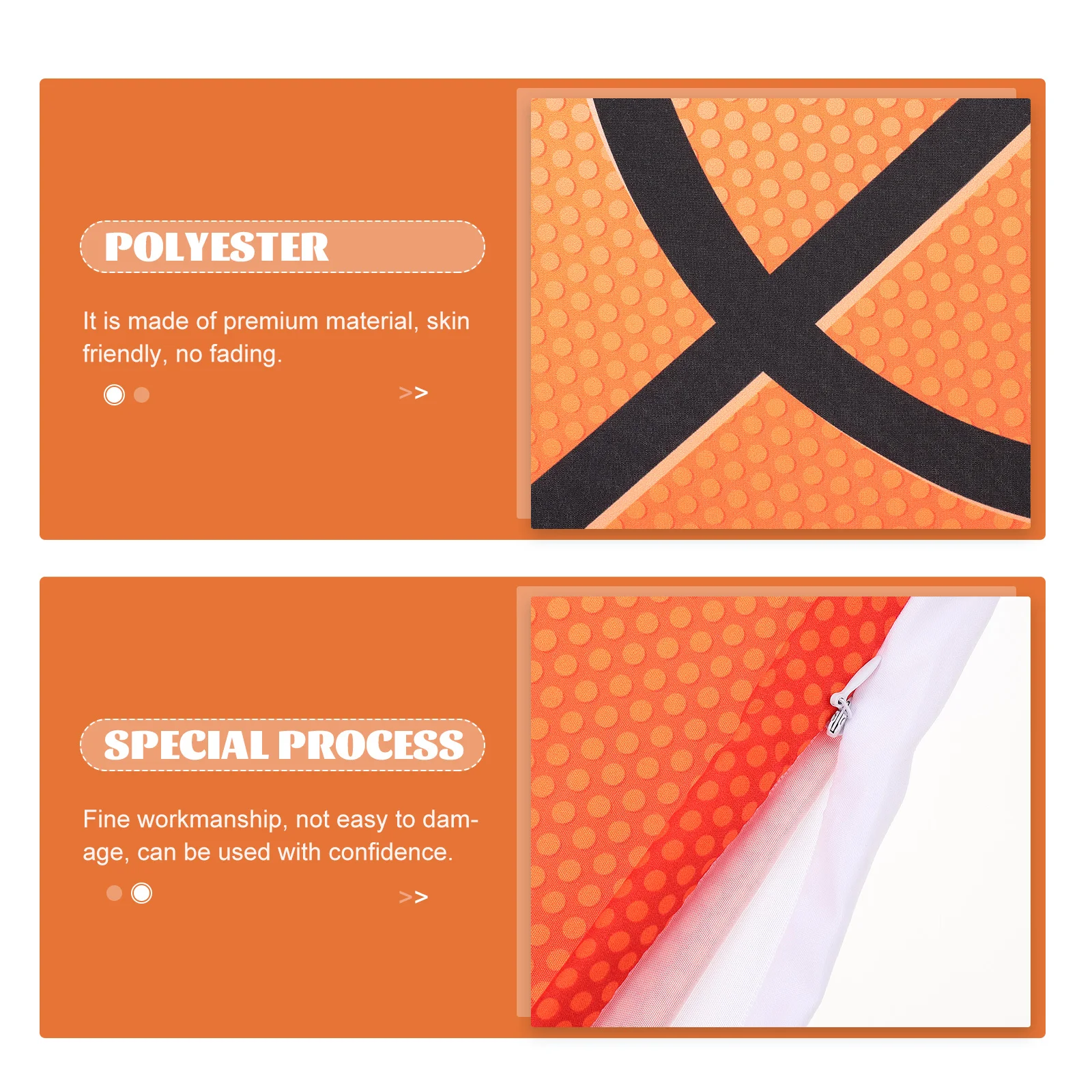 

Basketball Pillowcase Cushion Cover Decorative Polyester Sports Ball Pattern Throw Couch Cozy Comfortable Lightweight Compact