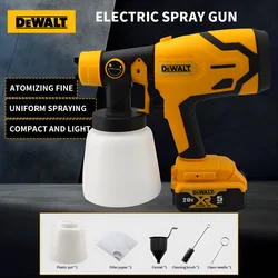 DEWALT 전기 페인트 스프레이 건, 고출력 페인트 분무기, 자동차 가구 스틸 코팅 에어 브러시, 20V 배터리용, 800ml, 600W