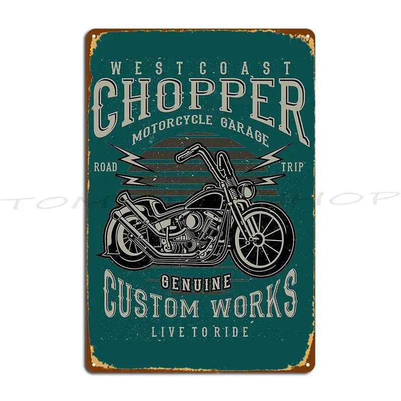 Vintage Motorcycle West Coast Choppers Metal Plaque Wall Cave Cinema Rusty Pub Personalized Tin Sign Poster