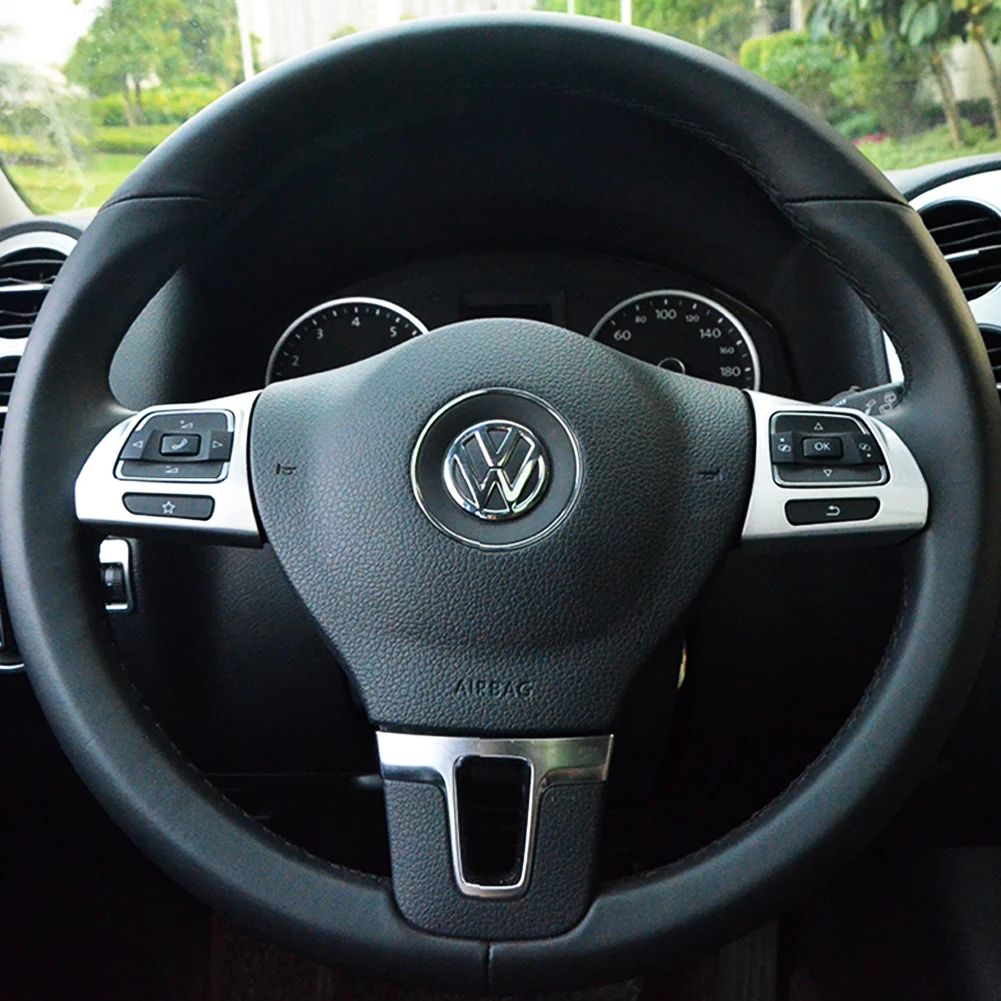 Car Steering Wheel Panel Trim Cover for VW GOLF MK6 PASSAT B7 CC EOS TIGUAN JETTA TOURAN SHARAN CADDY Sticker Molding Garnish