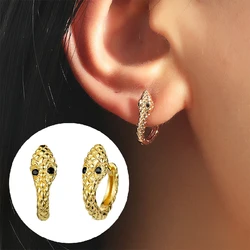 1Pair Vintage Snake Shaped Earrings for Women Trendy Punk Animal Ear Studs Jewelry Accessories Girlfriends Gift 2024 Trend