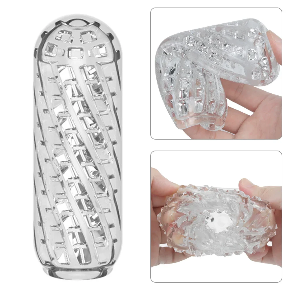 13 cm Transparent Männlicher Masturbator Tasse Pussy Vaginal Penis Pumpe Eichel Saugen Verzögerung Exerciser für Erwachsene Männer SexToys Erwachsene Erotische