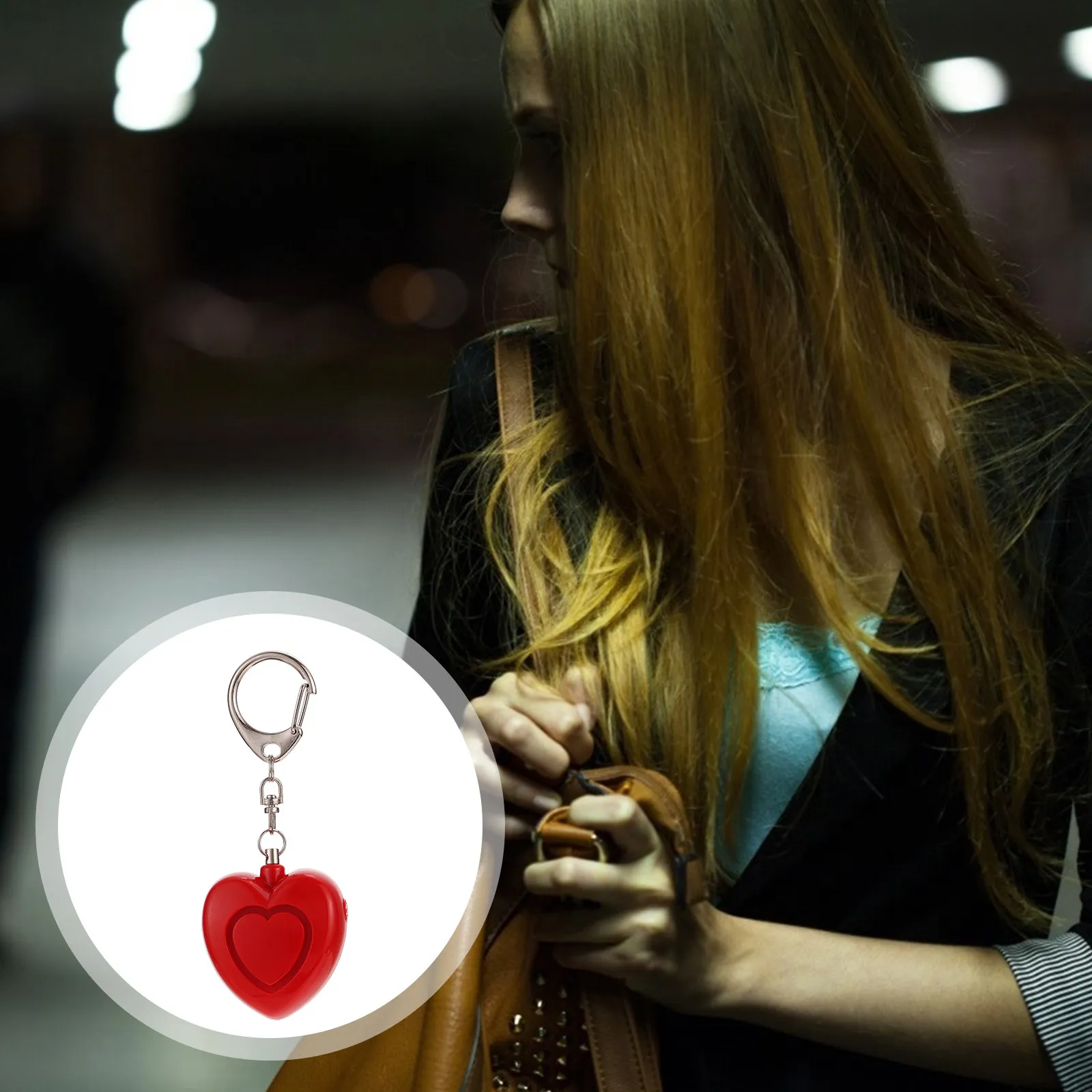 

Heart Shaped Personal Alarm Keychain Mini Portable Plastic Emergency Keychain for Women Seniors Kids
