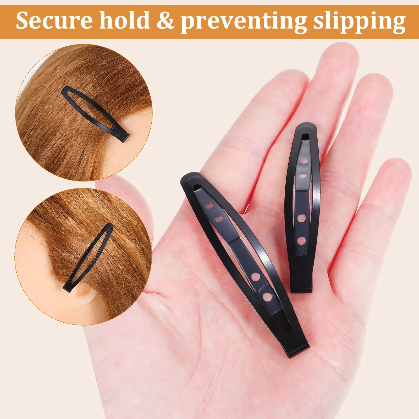 

20 pcs Snap Clips Metal Nonslip Silicone Coated Strong Hold For Thin Hair Women Styling Flat Side Barrettes Hair Accessories