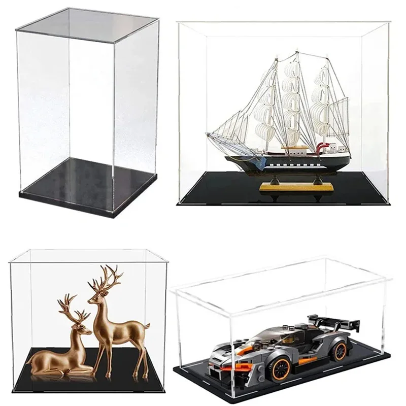 Acrylic Display Case Box Showcase Clear Countertop Box Dustproof Storage Box Protection Cube Collectibles Model Toy Show Box