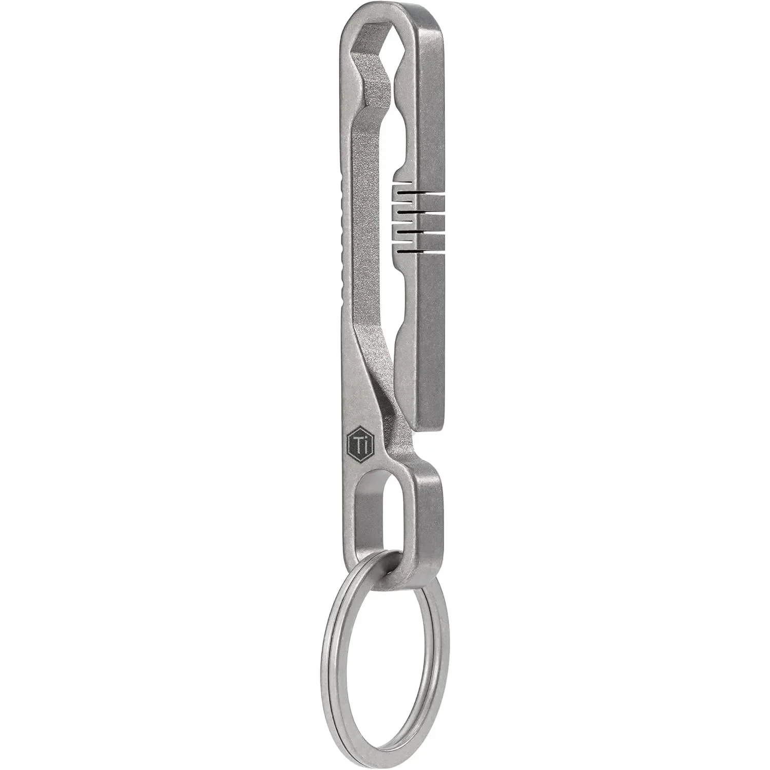 KeyUnity KM07 Titanium Keychain Pocket Clip with Hex Bit Driver, 2 in 1 Key Ring Holder for Belt for Men & Women