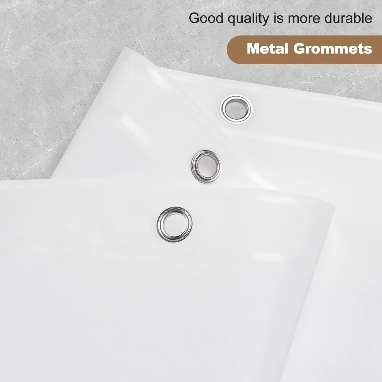� ​ Premium-PEVA-Badevorhang – wasserdichter und blickdichter Duschfutter mit Metallösen, seidiges Gefühl ​ – Detail 3