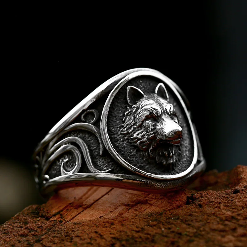 BEIER 2022 New Creative Viking Celtic  Wolf Head Ring For Men Women Animal  Jewelry Personality Ethnic Design Vintage Jewelry