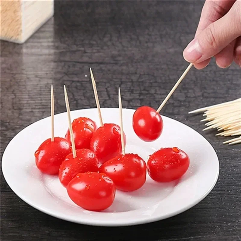 Food Grade Disposable Toothpick Set 2600PCS Exquisite Bamboo Skewers Restaurant Catering Accessories Dental Floss Fruit Skewers