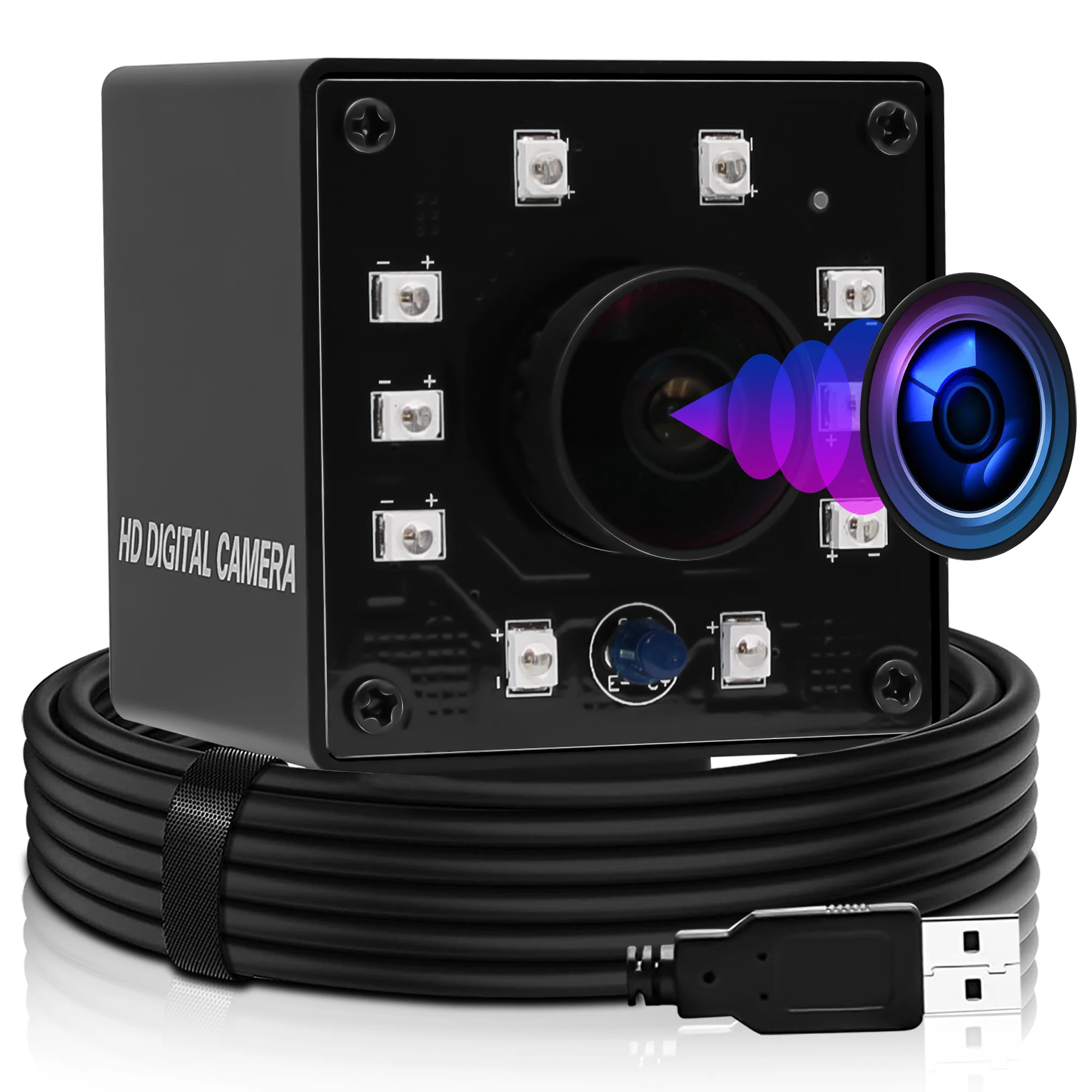 GOOD IR USB Camera 1080P Webcam Wide Angle Fisheye 170 Degree USB Infrared Camera with Mini Case for Linux Windows Android