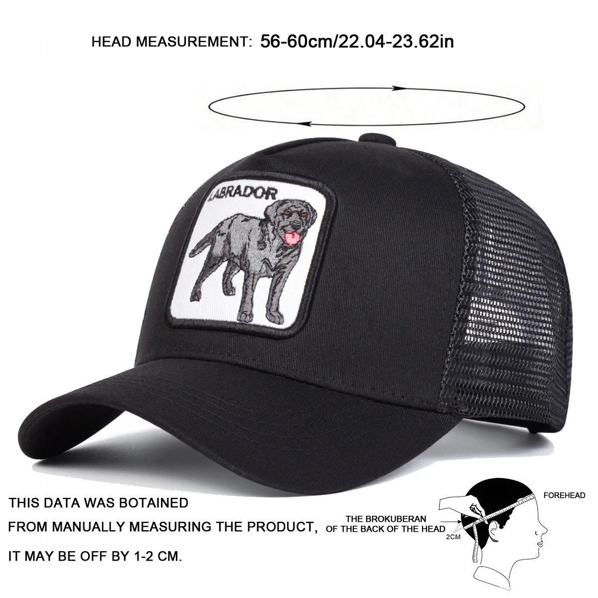 Unisex LABRADOR Puppy Embroidery Baseball Net Caps Spring and Summer Outdoor Adjustable Casual Hats Sunscreen Hat