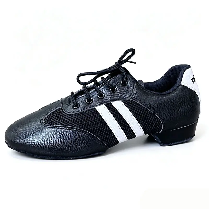 Zapatos de baile latino profesionales para hombre y mujer, zapatillas de malla transpirable con tacón bajo para salón de baile, Salsa, Tango, entrenamiento para adultos, zapatillas de deporte 43