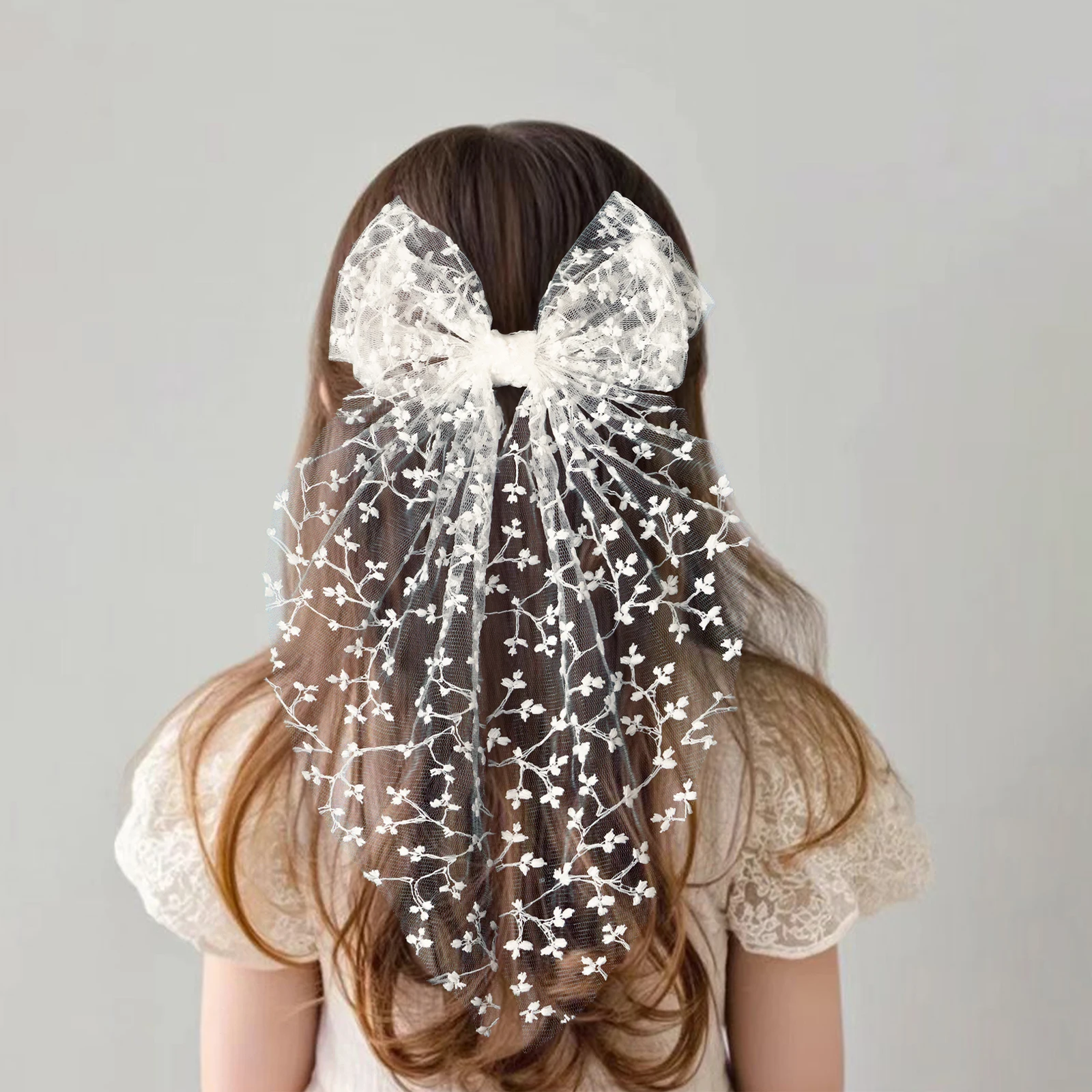 

1pcs New Hot Sell Tailcoat Lace Bow Hair Clip Sweet Lovely Princess Style Hairpin Girl Romantic Wedding Season Headwear Gift