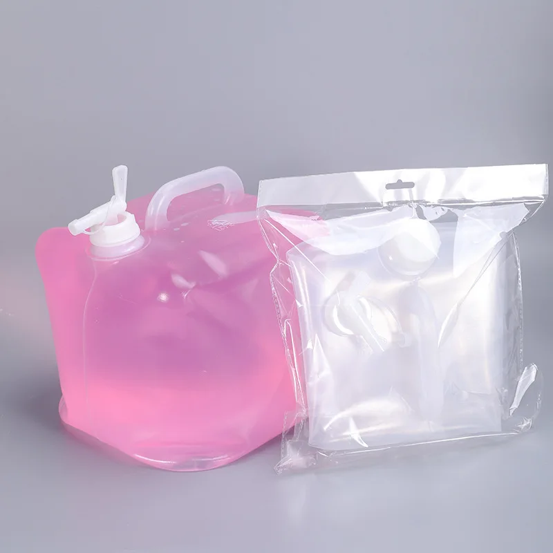 Portable Car Outdoor Transparent Folding Bucket Storage Bucket Faucet 20L5 Gallon Soft Water Bag Plastic Drinking Bucket