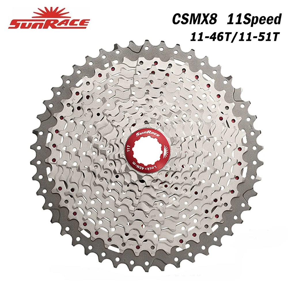 

SunRace CSMX8 Cassette 11 Speed Wide Ratio MTB Bike Cassette Freewheel 11-46T 11-51T Mountain Bicycle Sprockets for SHIMANO/SARM