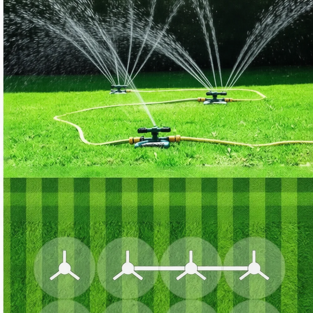 Outdoor Garden Sprinkler Automatic 360 Rotating Lawn Irrigation Nozzle Watering System Yard Plant Care Landscaping Tool
