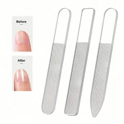 3Pcs Professional Nano Glass Nail Files strip Double-Sided Transparent crystal Polished Buffer with Case DIY Manicure Tools