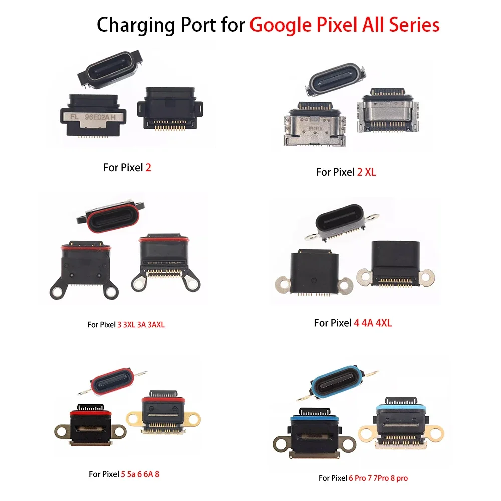 High-quality Charger Charging Port Dock Connector Socket Plug 5 Pcs For Google Pixel 2 2xl 3 3xl 3a Xl 4 4XL 4a 5 5A 6a 6 Pro