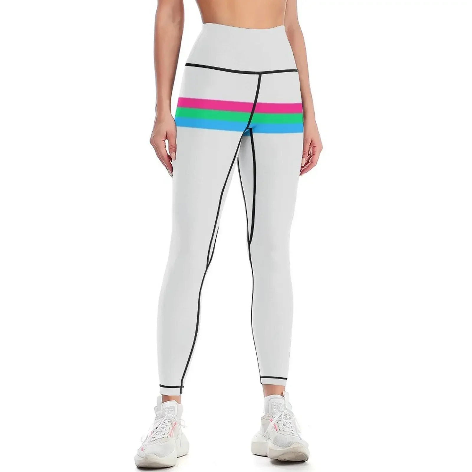 Poly Stripe Leggings gym womans Women's pants push up tights for push up legging Womens Leggings