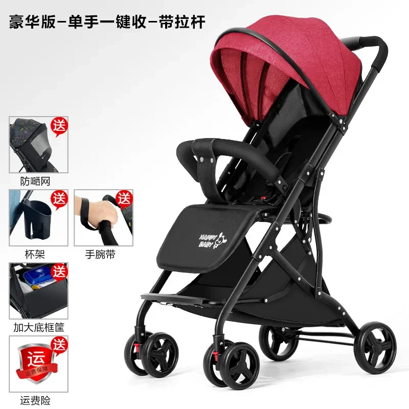 

Wholesale Baby Strollers Lightweight Foldable Can Sit Lie Down for Children Four Wheeled Strollers