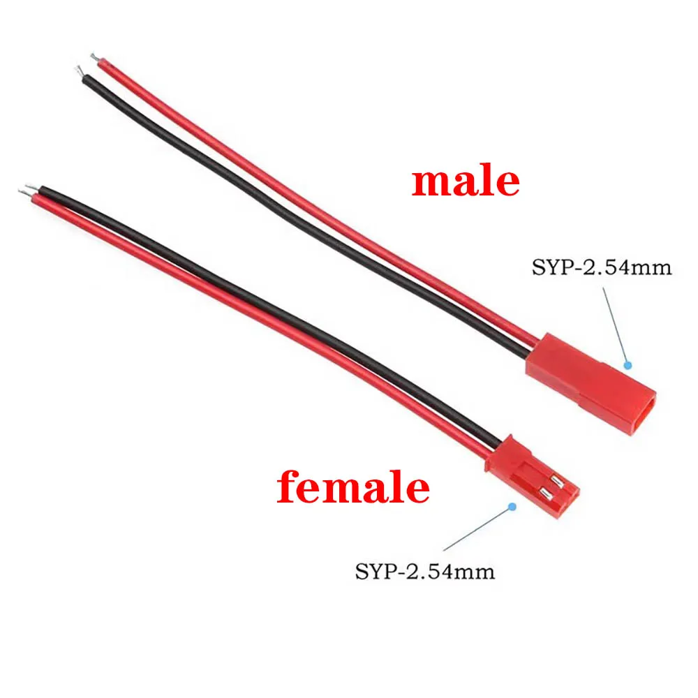 2 Pin Connector Male Female JST Plug Cable 22 AWG Wire For RC Battery Helicopter DIY LED Lights Decoration