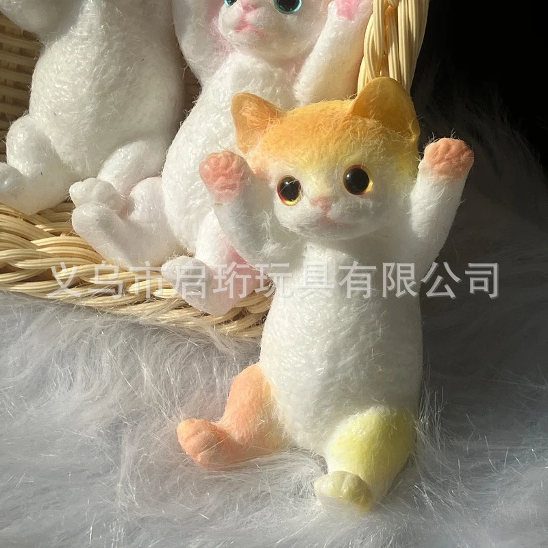 13cm ultra bonito fofo pegajoso brinquedo de gato realista para alívio do estresse simulação gatinho mole plushie squeeze presente para crianças adultos