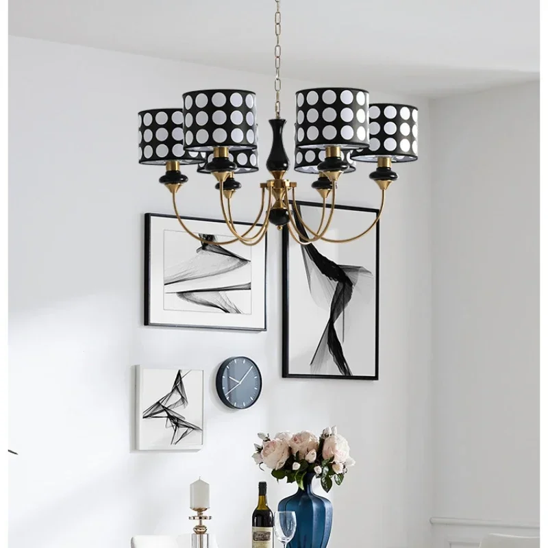 American retro Chandelier living room lamp study bedroom dining room antique chandelier French simple