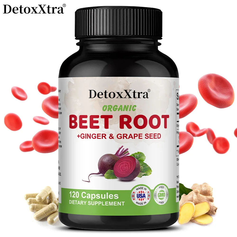

Beet Root Capsules - Supports Blood Pressure, Athletic Performance, Digestive, Immune System, Pure, Non-GMO & Gluten Free