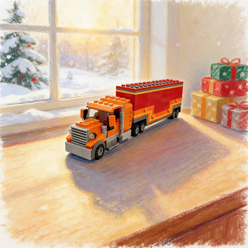 

413 шт. MOC грузовик двухэтажный прицеп городской грузовой модель строительные блоки архитектурная идея Рождественский подарок креативная игрушка образование