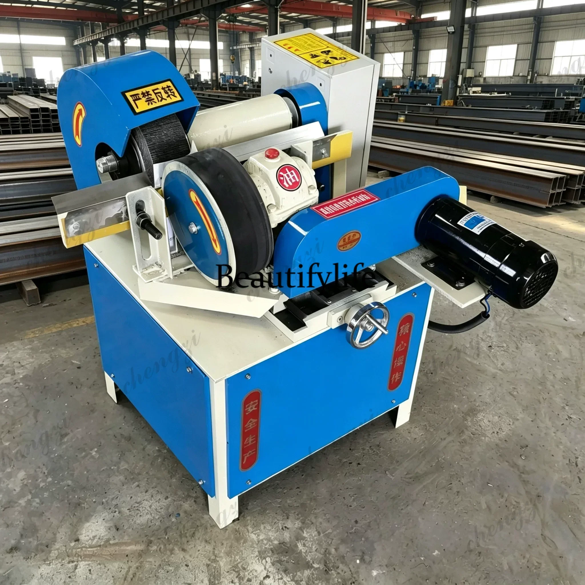 Automatic Round Tube Polishing Machine Bench Stainless Steel Aluminum Copper Iron Pipe Rod Derusting Grinding Drawing Polisher