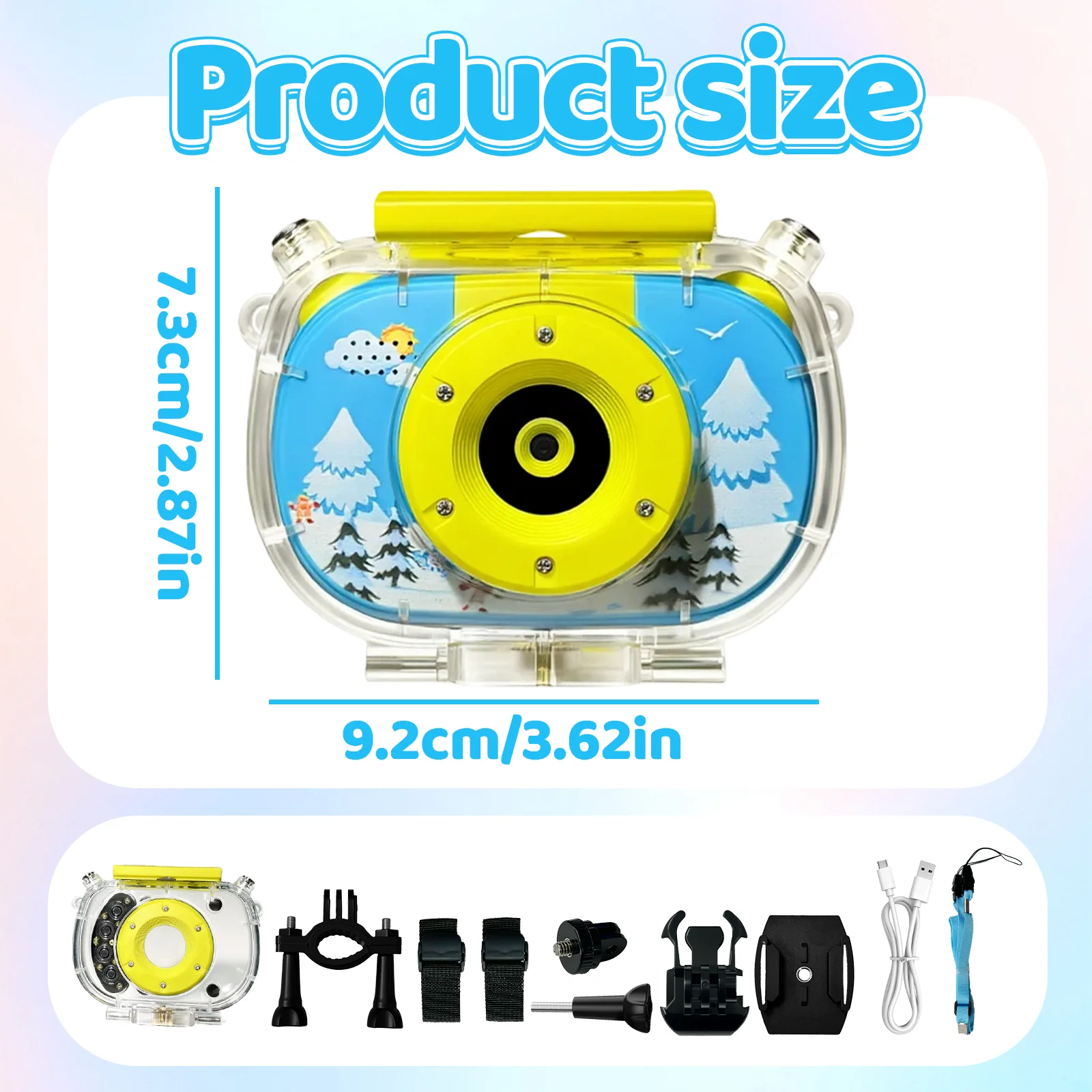 Kinder Wasserdichte Kamera 20MP Unterwasser Digitalkamera 1080P 10X Digitalzoom Bildschirme Wasserdichte Digitalkamera – Detail 9