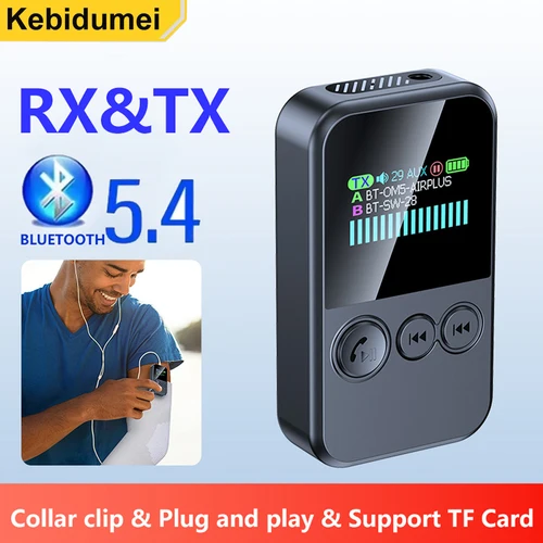 Transmisor receptor de Audio Bluetooth, adaptador Lavalier inalámbrico, Dongle USB, adaptador AUX RCA de 3,5mm para TV, PC, auriculares, altavoz para coche