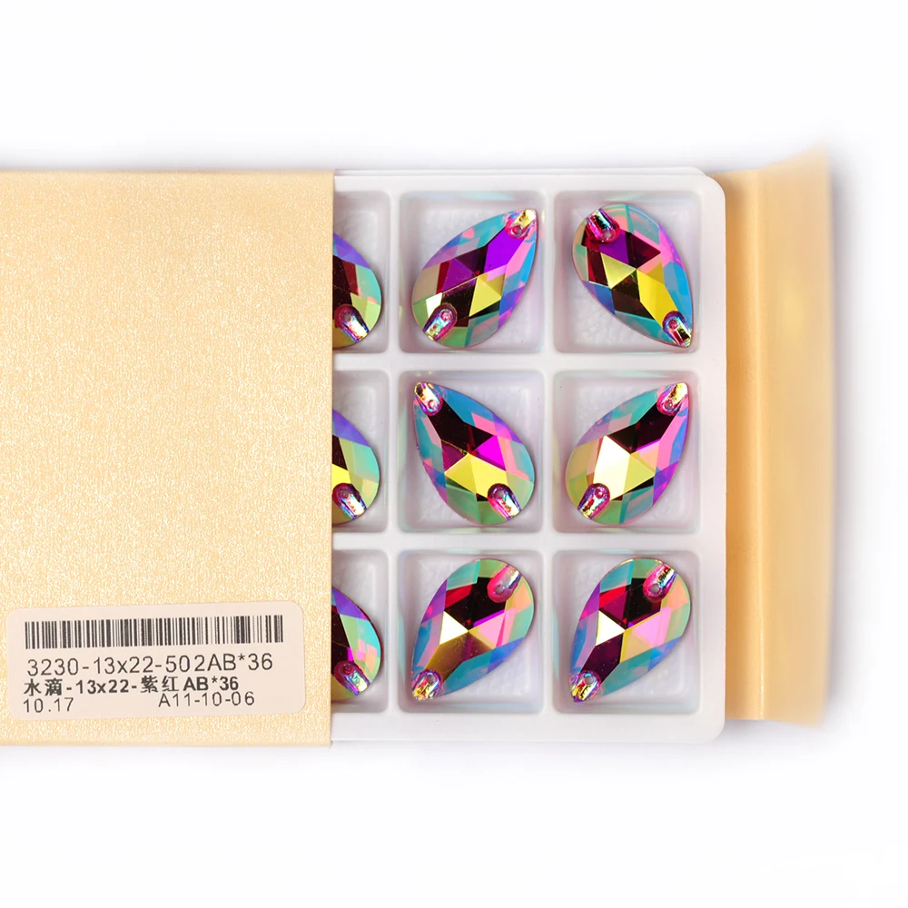 PUBRILEX Großhandel Bunte AB-Strasssteine zum Aufnähen, Glas-Flachsteine zum Nähen für Kleidung, Taschen und Accessoires – Detail 20